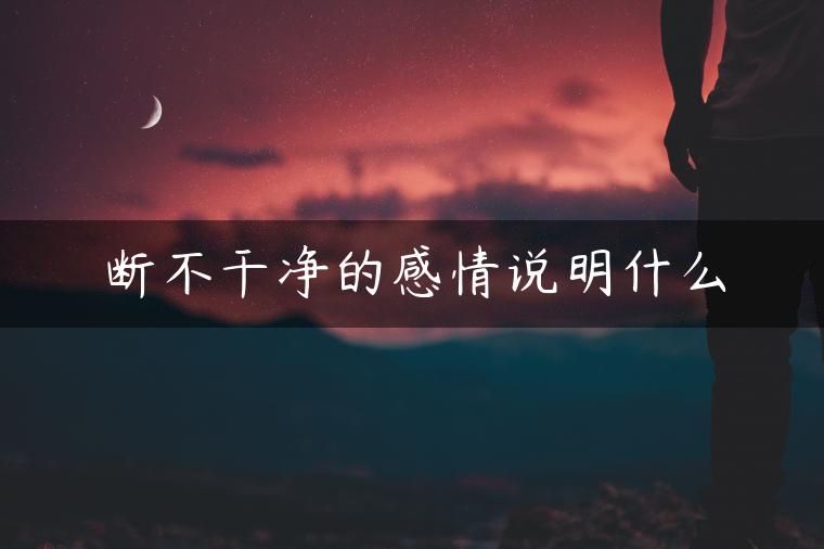 断不干净的感情说明什么