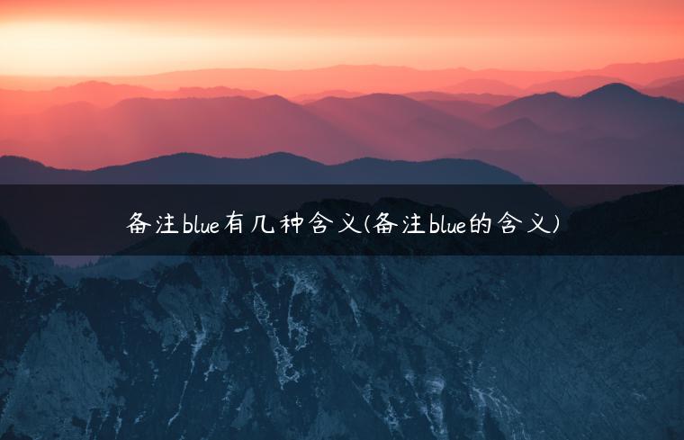 备注blue有几种含义(备注blue的含义)