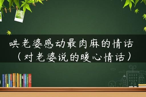 哄老婆感动最肉麻的情话（对老婆说的暖心情话）