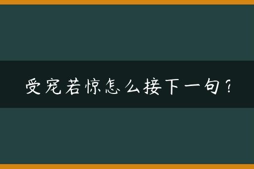 受宠若惊怎么接下一句？